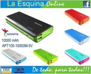 Adata Batería portátil de 10000mAh para celulares, tabletas, etc.