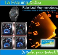 Reloj led con diseño similar al tablero de un auto