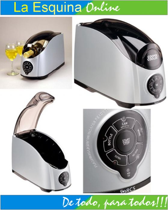 Cooler de enfriado rápido de bebidas color Plata.