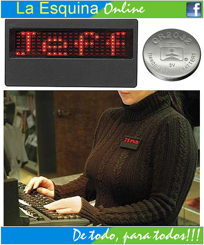 Credencial - Insignia, con LEDS y desplazamiento.