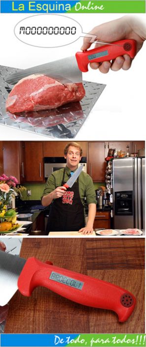Cuchillo con sonidos, para chefs con estilo.