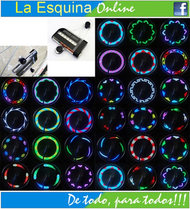 Luz decorativo de 32 diseños diferentes para aros de bicicleta.