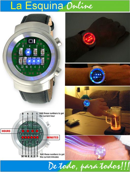 Reloj Binario tipo pulsera para incomprendidos ;-)