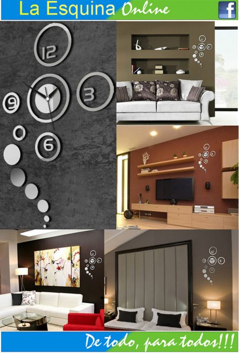 Reloj de pared 3D. Muy Novedoso.