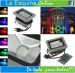 Reflector  led multicolor de 10W RGB a control remoto y semi acuático, para exterior.